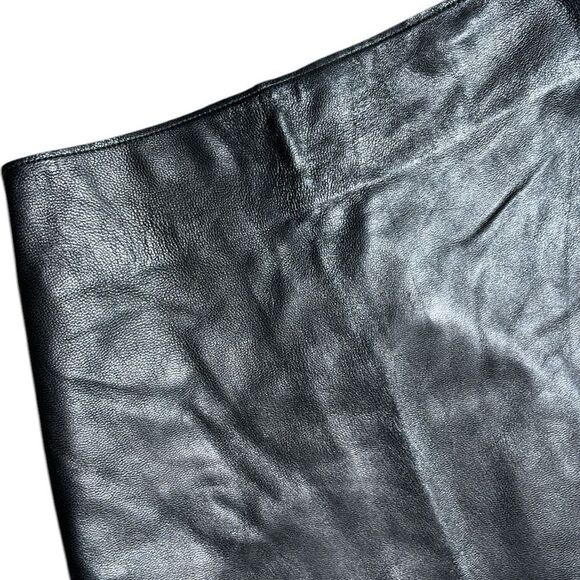SOLD design lab wool lambskin leather winter maxi skirt 4 black quiet luxury - Picture 2 of 7